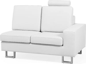 Beliani Narożnik skórzany lewostronny biały STOCKHOLM 5