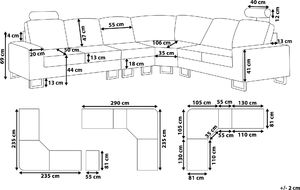 Beliani Narożnik skórzany lewostronny biały STOCKHOLM 8