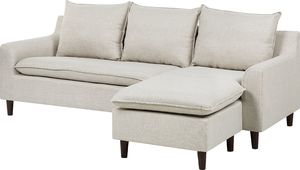 Beliani Narożnik obustronny beżowy ELVENES 2