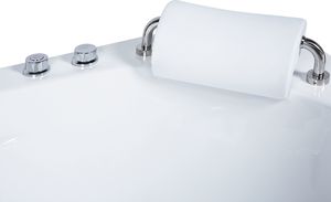 Wanna Beliani Wanna narożna LED z hydromasażem biała 140 cm MANGLE 6