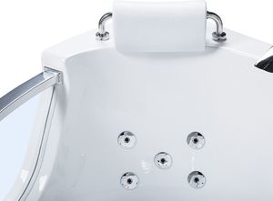 Wanna Beliani Wanna narożna LED z hydromasażem biała 140 cm MANGLE 7