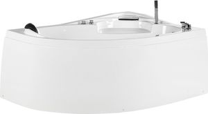 Wanna Beliani Wanna narożna LED lewa z hydromasażem biała NEIVA 2