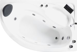 Wanna Beliani Wanna narożna LED lewa z hydromasażem biała NEIVA 4