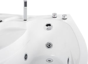 Wanna Beliani Wanna narożna LED lewa z hydromasażem biała NEIVA 6