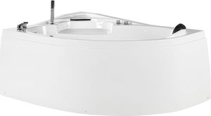 Wanna Beliani Wanna narożna LED prawa z hydromasażem biała NEIVA 2