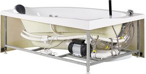 Wanna Beliani Wanna narożna LED prawa z hydromasażem biała NEIVA 3