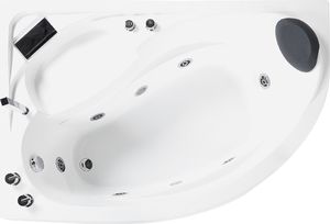 Wanna Beliani Wanna narożna LED prawa z hydromasażem biała NEIVA 4