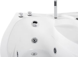 Wanna Beliani Wanna narożna LED prawa z hydromasażem biała NEIVA 6