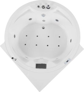 Wanna Beliani narożna Milano Led z hydromasażem biała 6