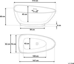 Wanna Beliani wolnostojąca Guiana czerwona 6