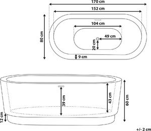 Wanna Beliani wolnostojąca Empresa czarna 8