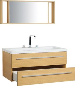 Beliani Zestaw mebli łazienkowych Barcelona beżowy 2