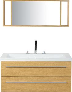 Beliani Zestaw mebli łazienkowych Barcelona beżowy 3