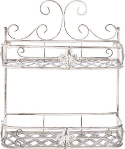 Beliani Metalowa półka łazienkowa Marayes wisząca biała 2