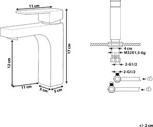 Bateria umywalkowa Beliani Irupu stojąca czarny (229606) 3