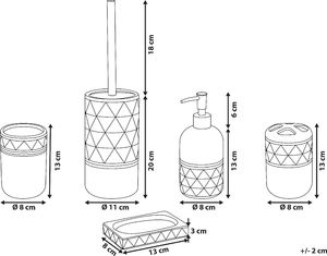 Beliani 5-częściowy zestaw akcesoriów łazienkowych czarny LANCO 7
