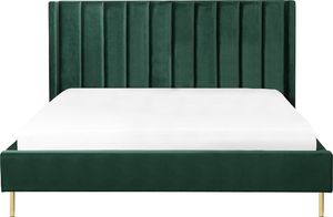 Beliani Łóżko welurowe 160 x 200 cm zielone VILLETTE 2