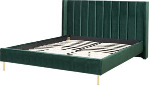Beliani Łóżko welurowe 160 x 200 cm zielone VILLETTE 3