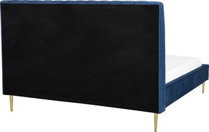 Beliani Łóżko welurowe 180 x 200 cm niebieskie MARVILLE 3