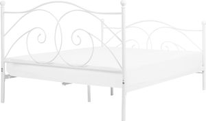 Beliani Łóżko metalowe 140 x 200 cm białe DINARD 3