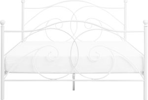 Beliani Łóżko metalowe 140 x 200 cm białe DINARD 4