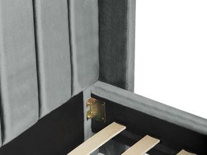 Beliani Łóżko welurowe 160 x 200 cm szare VILLETTE 5