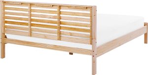 Beliani Łóżko drewniane 160 x 200 cm jasne CARNAC 3