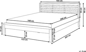 Beliani Łóżko drewniane 160 x 200 cm jasne CARNAC 8
