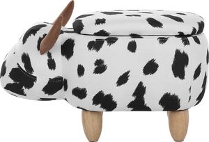 Beliani Pufa zwierzak ze schowkiem czarno-biała COW 2