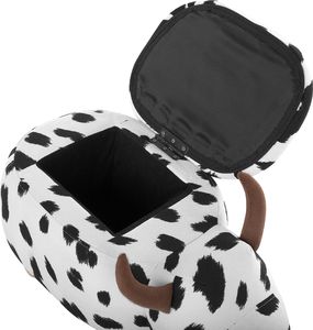 Beliani Pufa zwierzak ze schowkiem czarno-biała COW 6