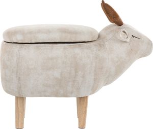 Beliani Pufa zwierzak ze schowkiem beżowa REINDEER 2