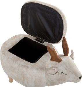 Beliani Pufa zwierzak ze schowkiem beżowa REINDEER 6