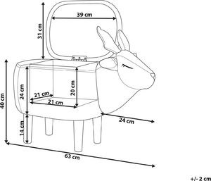 Beliani Pufa zwierzak ze schowkiem beżowa REINDEER 8