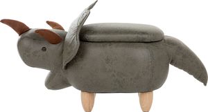 Beliani Pufa zwierzak ze schowkiem zielona TRICERATOPS 2
