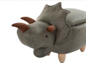 Beliani Pufa zwierzak ze schowkiem zielona TRICERATOPS 5