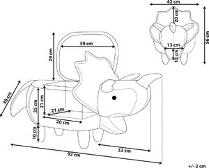 Beliani Pufa zwierzak ze schowkiem zielona TRICERATOPS 8