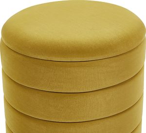Beliani Zestaw 2 pufów ze schowkiem musztardowy GARLAND 3