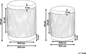 Beliani Zestaw 2 pufów ze schowkiem szary MIRAMAR 6