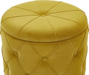 Beliani Zestaw 2 pufów ze schowkiem musztardowy PUEBLO 3