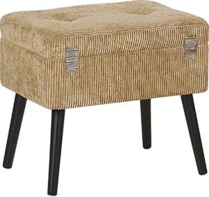 Beliani Stołek ze schowkiem sztruksowy beżowy MALLARD 4