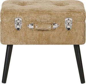 Beliani Stołek ze schowkiem sztruksowy beżowy MALLARD 5