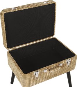 Beliani Stołek ze schowkiem sztruksowy beżowy MALLARD 6