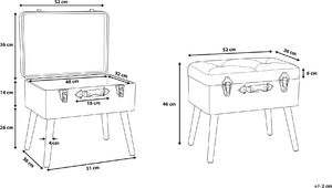 Beliani Stołek ze schowkiem sztruksowy beżowy MALLARD 9