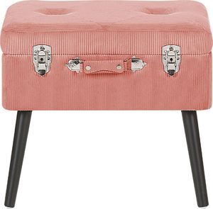 Beliani Stołek ze schowkiem sztruksowy różowy MALLARD 5