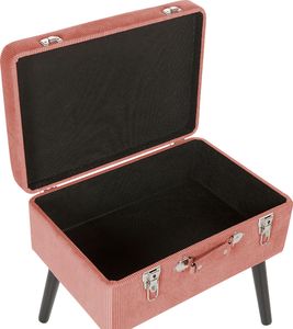 Beliani Stołek ze schowkiem sztruksowy różowy MALLARD 6