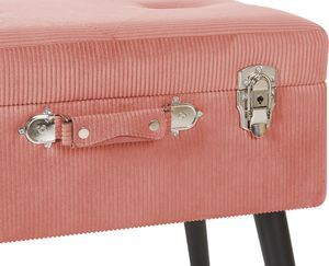 Beliani Stołek ze schowkiem sztruksowy różowy MALLARD 7