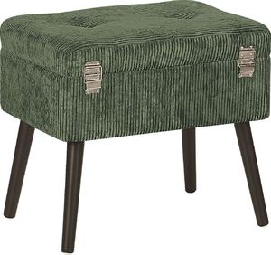 Beliani Stołek ze schowkiem sztruksowy zielony MALLARD 4