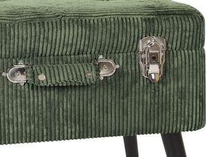 Beliani Stołek ze schowkiem sztruksowy zielony MALLARD 6