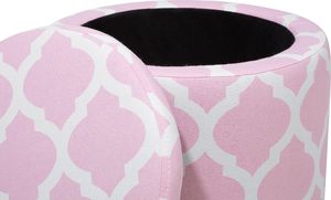 Beliani Puf ze schowkiem 35 cm różowo-biały TUNICA 4