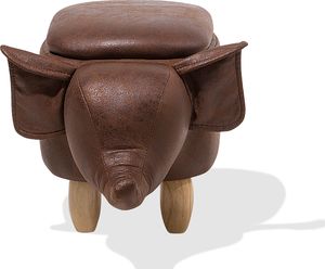 Beliani Pufa zwierzak ze schowkiem ciemnobrązowa ELEPHANT 3